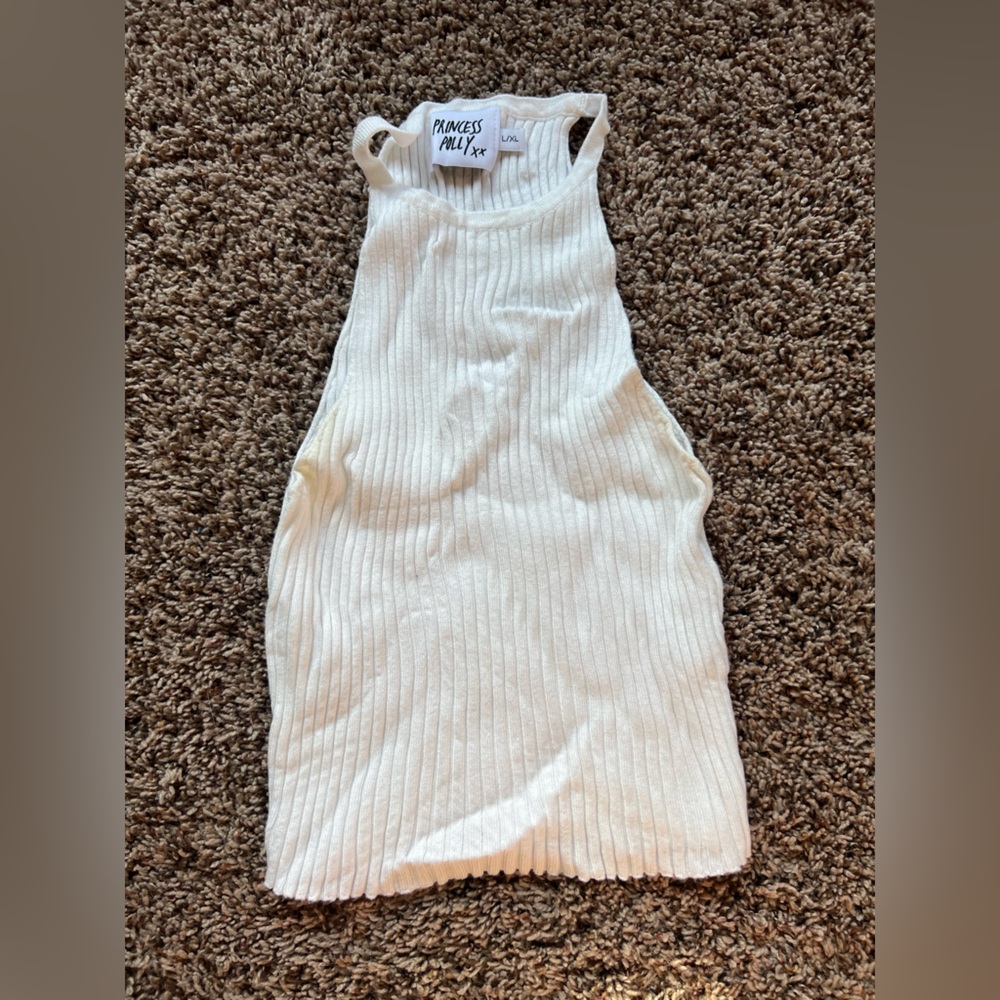 White Ribbed Princess Polly Top